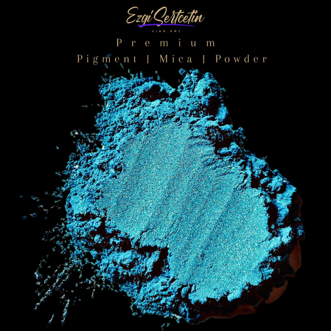 Premium Pigment Powder 50g | Authentic Unique & Bright Pearlescent Metallic and Neon Colors | Especially Formulated for Artwork, Resin, Slime, Plasticine and more by Ezgi Sertcetin